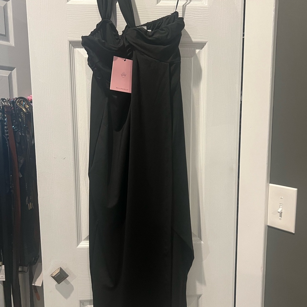Hello Molly One Shoulder Black Dress